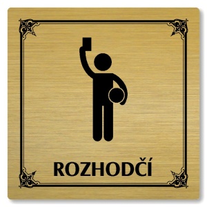 Rozhodčí, 100x100mm, zlatá, Nebraska